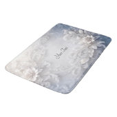 Witte bloemenbloemenbadmat badmat (Gekanteld)