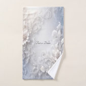 Witte bloemenbloemenhanddoek set bad handdoek (Handdoek)