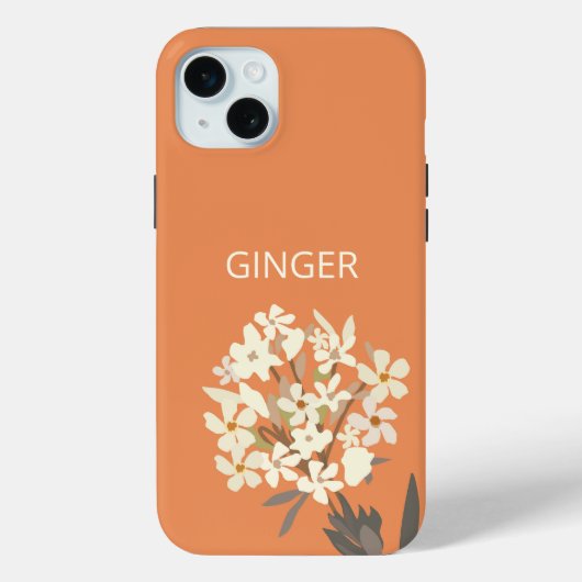 Witte bloemenboeket aangepaste naam Case-Mate iPhone case (Achterkant)