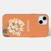 Witte bloemenboeket aangepaste naam Case-Mate iPhone case (Achterkant (horizontaal))