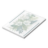 Witte bloemenboeket & groene bladeren Notitieblok (Linkerzijde)