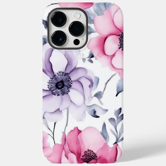 Witte bloemenboho esthetisch Case-Mate iPhone case (Achterkant)