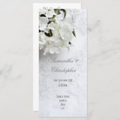 Witte bloemenbruid boeket kerk bruiloft programma programmakaart (Voorkant / Achterkant)