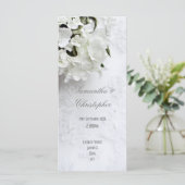 Witte bloemenbruid boeket kerk bruiloft programma programmakaart (Staand voorkant)