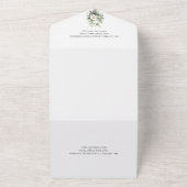 Witte bloemenbruiloft alles in één uitnodiging (Buitenkant)