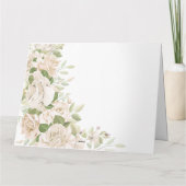 Witte bloemenbruiloft dank u, groen bruiloft bedankkaart (Achterkant)