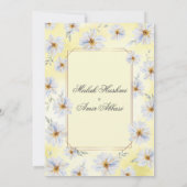 Witte bloemenbruiloft en geel islamitische bruilof kaart (Achterkant)