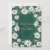 Witte bloemenbruiloft en groene islamitische bruil kaart (Achterkant)