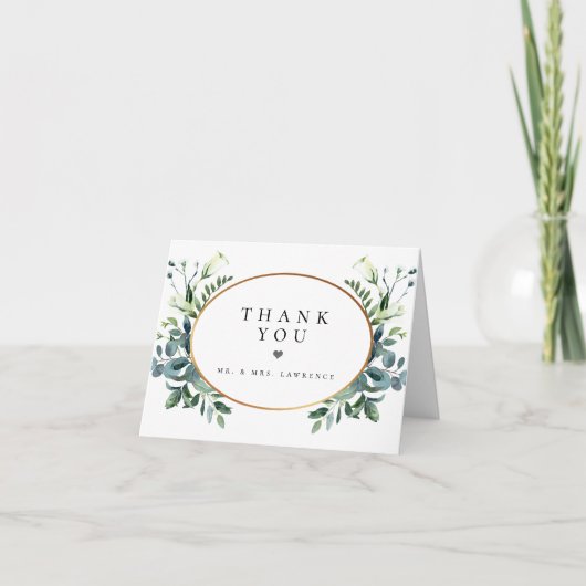 Witte bloemenbruiloft foto dank u kaart (Voorkant)