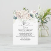  witte bloemenbruiloft informatie informatiekaartje (Staand voorkant)