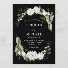 Witte bloemenbruiloft lente - bruiloft uitnodigen