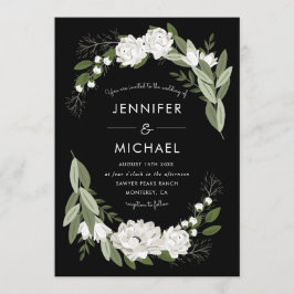 Witte bloemenbruiloft lente - bruiloft uitnodigen kaart