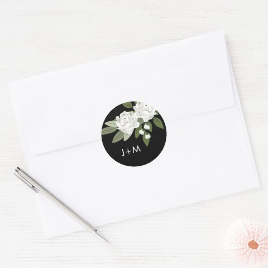 Witte bloemenbruiloft lente Sticker (Envelop)