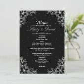 Witte  bloemenbruiloft menu (Staand voorkant)