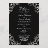 Witte  bloemenbruiloft programmakaart (Voorkant)