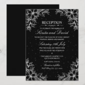 Witte  bloemenbruiloft receptie kaart (Voorkant / Achterkant)