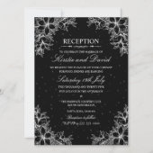 Witte  bloemenbruiloft receptie kaart (Voorkant)