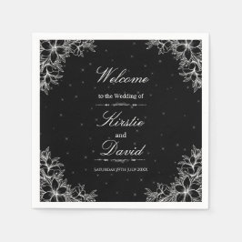 Witte  bloemenbruiloft servet