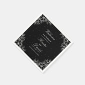 Witte  bloemenbruiloft servet (Hoek)