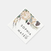 Witte bloemenbruiloft servetten (Hoek)