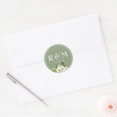 witte bloemenbruiloft sticker (Envelop)