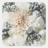 Witte bloemenbruiloft stickers (Voorkant)