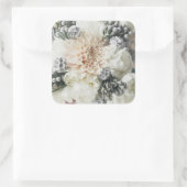 Witte bloemenbruiloft stickers (Tas)