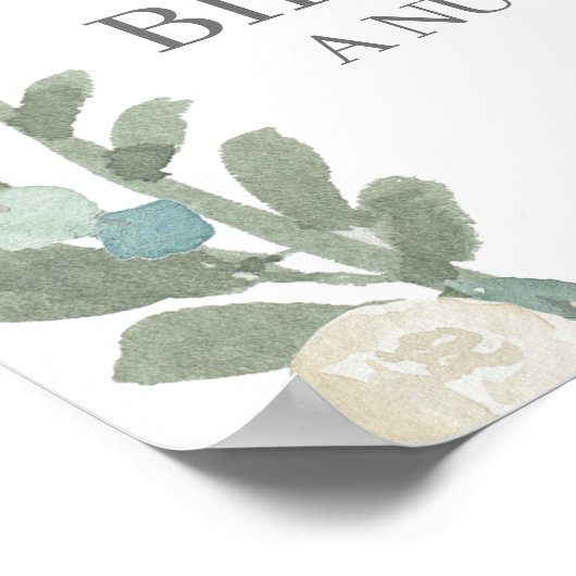 Witte bloemenbruiloft welkomstbord in het Spaans Poster (Hoek)