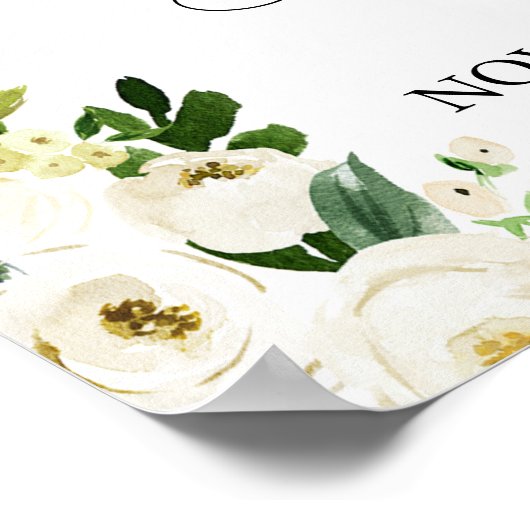 Witte bloemencélébratie van levensbord, fotobord poster (Hoek)