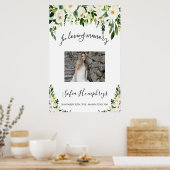 Witte bloemencélébratie van levensbord, fotobord poster (Keuken)