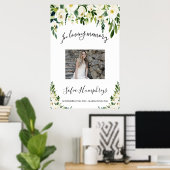 Witte bloemencélébratie van levensbord, fotobord poster (Thuiskantoor)