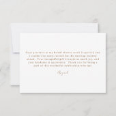 Witte bloemenchampagne douche bericht dank u bedankkaart (Achterkant)