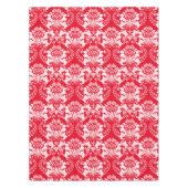  witte bloemendamast rode achtergrond tafelkleed (Voorkant)