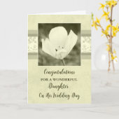 Witte bloemendochter trouwdag gefeliciteerd kaart (Gele Bloem)