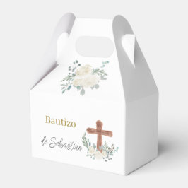 Witte bloemendoop bedankdoosjes