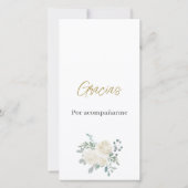 Witte bloemendoop bedankkaart (Achterkant)