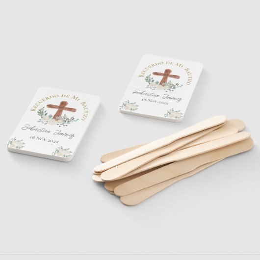 Witte bloemendoop handwaaier (Niet-gemonteerd)