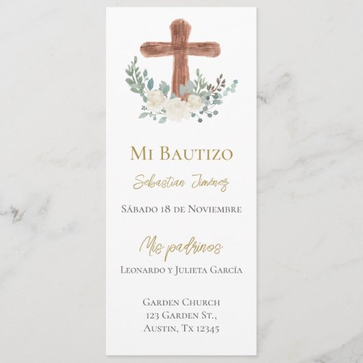 Witte bloemendoop menu (Voorkant)