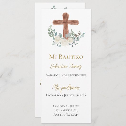 Witte bloemendoop menu (Voorkant / Achterkant)