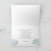 Witte bloemendoop Spaans Bedankkaart (Binnen)