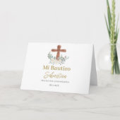 Witte bloemendoop Spaans Bedankkaart (Voorkant)