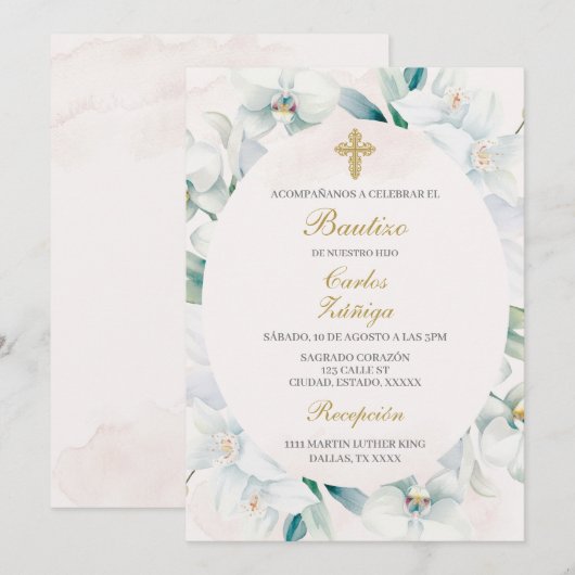 Witte bloemendoop voor lijst kaart (Voorkant / Achterkant)