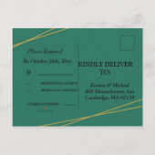 Witte bloemenelegante geometrische lijst RSVP invi Uitnodiging Briefkaart (Achterkant)