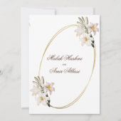 Witte bloemenelegante Lijst islamitische moslimbru Kaart (Achterkant)