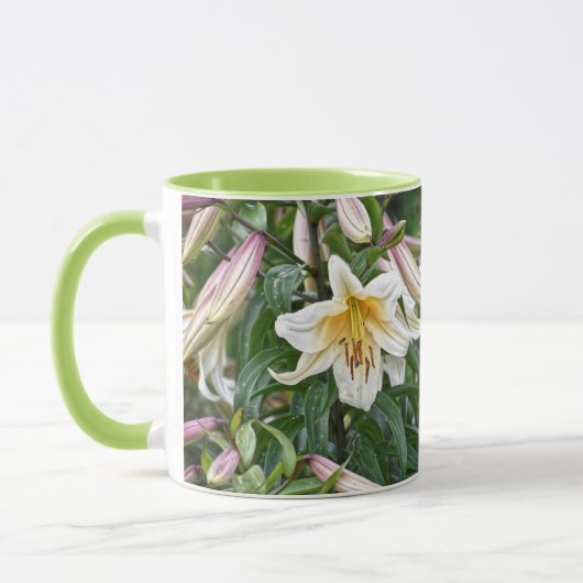 Witte Bloemenen Lelie Mok (Links)