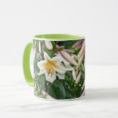 Witte Bloemenen Lelie Mok (Voorkant links)
