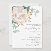 Witte bloemeneucalyptus groen bruiloft kaart (Voorkant)