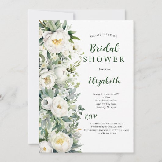 Witte bloemeneucalyptus groen Vrijgezellenfeest Kaart (Voorkant)