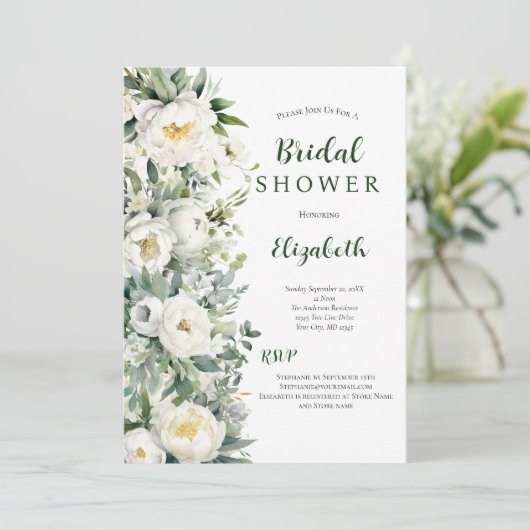 Witte bloemeneucalyptus groen Vrijgezellenfeest Kaart (Staand voorkant)