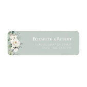 Witte bloemeneucalyptus loof adreslabel etiket (Voorkant)